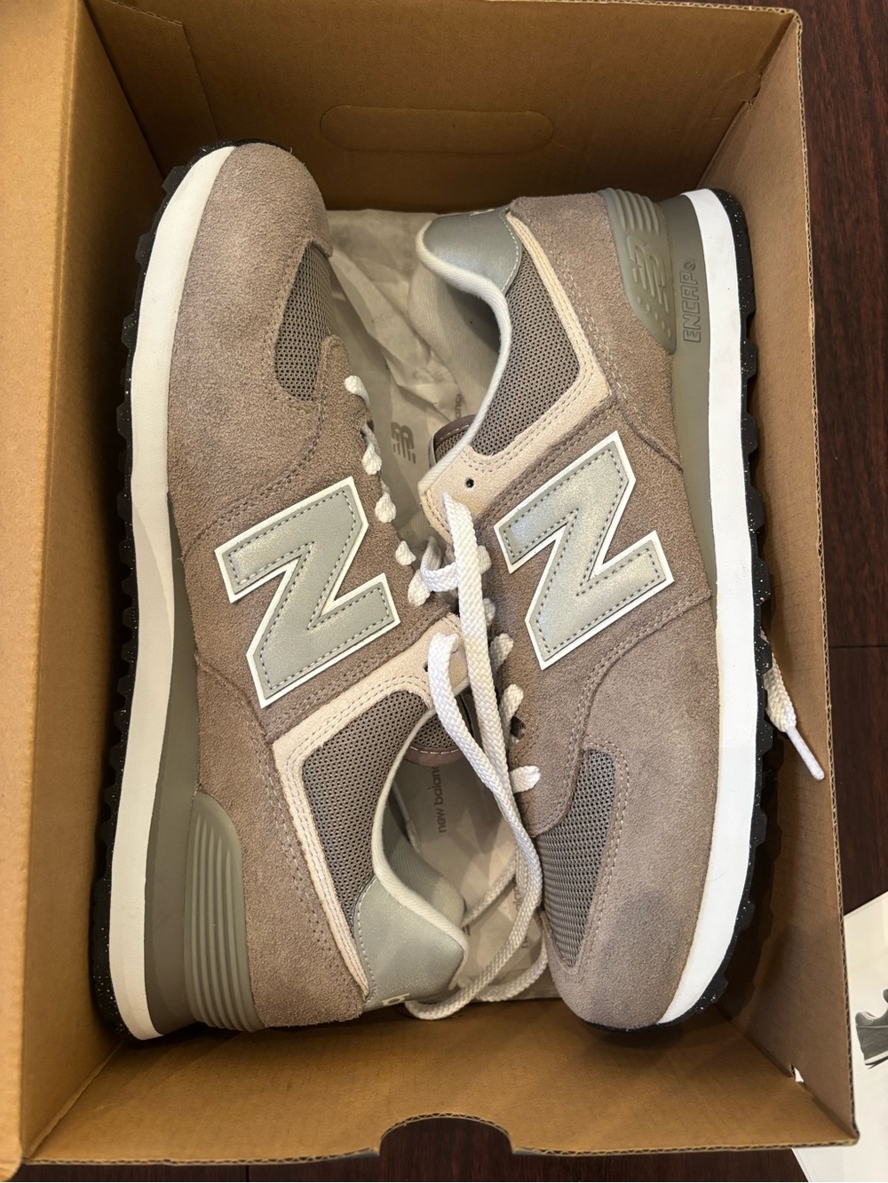 New Balance Men's Sneakers in Taupe and Light Gray